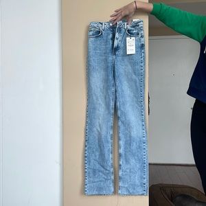Zara Straight Leg Light Denim Jeans 28 NEW WITH TAGS